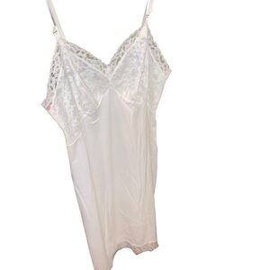 Vintage 50s Vanity Fair White Slip Dress Lace Lingerie Coquette Girl pin up